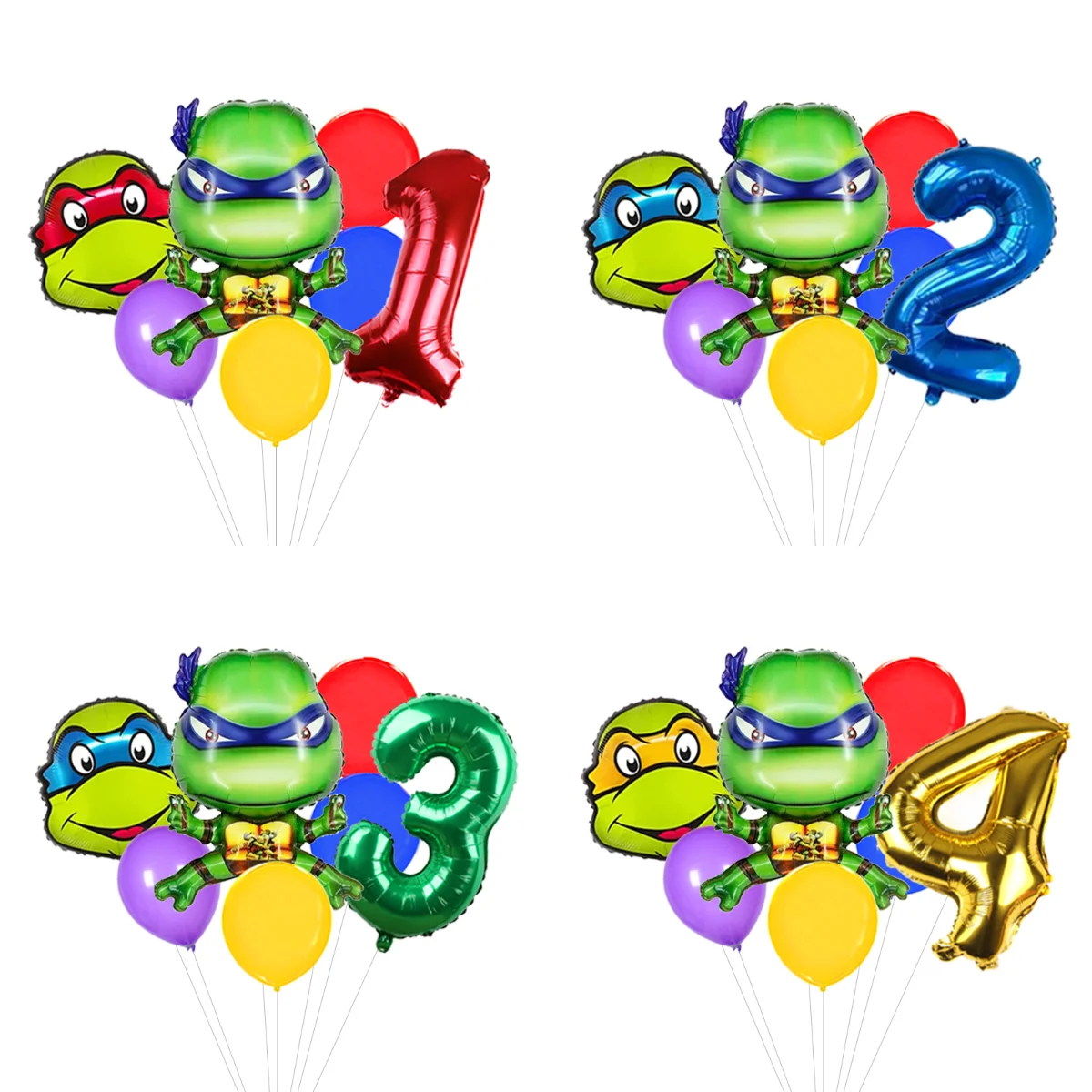 Cartoon Ninja Turtles Helium Foil Balloons Kids Theme Party Decorations for Baby Shower and Birthday Celebration