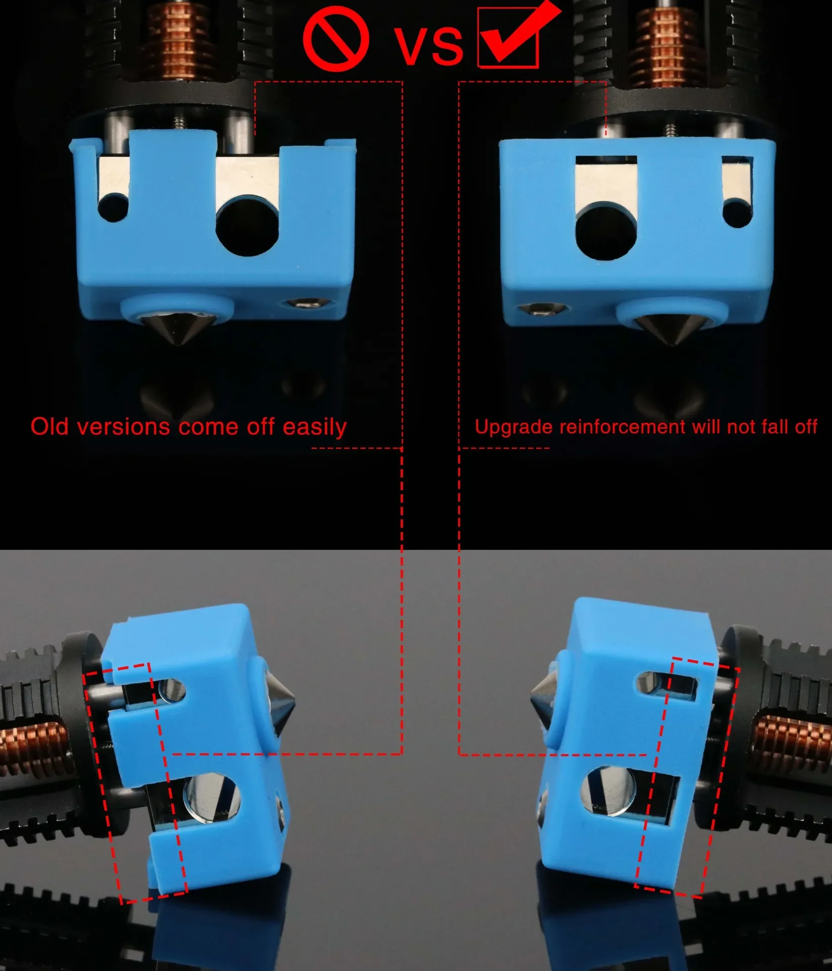 Updated Version 3D Printer Silicone Sock, Heated Block, Hot Maintenance Cap, PT100 Volcano, PT100 V6, MK8,