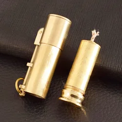 WW2 Vintage Brass Trench Smoking Pipe Lighter Pull-rod Refillable Pipe Lighter Personality Flint wick Kerosenes pipe Lighter