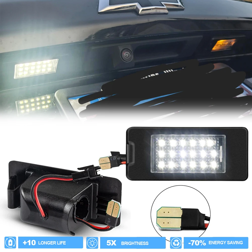 

18SMD LED Backup License Number Plate Light Canbus for GMC Yukon XL Chevrolet Tahoe Suburban Equinox Malibu Cadillac ATS 6000K