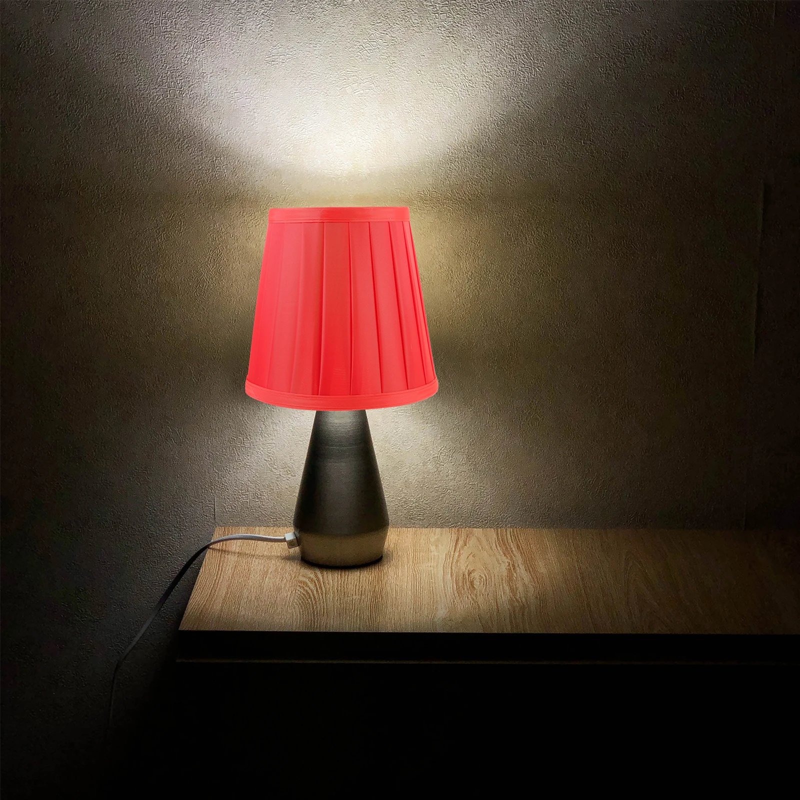 

Wooden Art Lampshade White Pleated Fabric Table Desk Lamp Cover Bedroom Hotel Soft Light Shade Small Size Easy Install Lighting