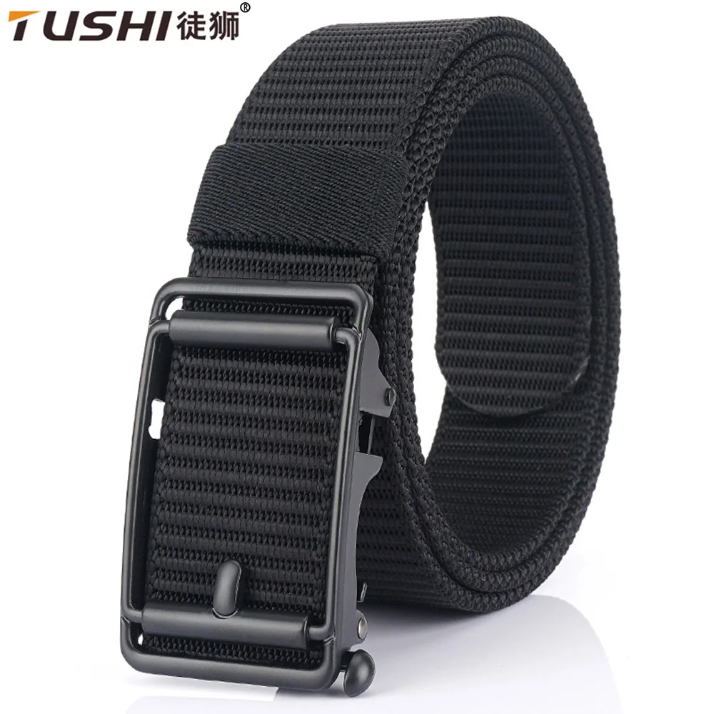 

TUSHI Men Casual Fabric Tactical Webbing Belts Nylon Canvas Jeans Belt Army Waist High Quality Luxury Designer Military Strap