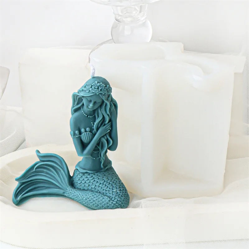 Shell Conch Mermaid Silicone Mold Gypsum form DIY Handmade Plaster Candle Ornaments Handicrafts Mold Hand Gift Making Kitchen