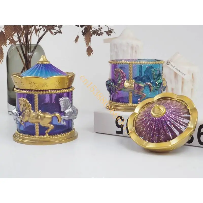 

Crystal Carousel Jewelry Storage Jar Mold Cup Storage Box Silicone Mold 066C