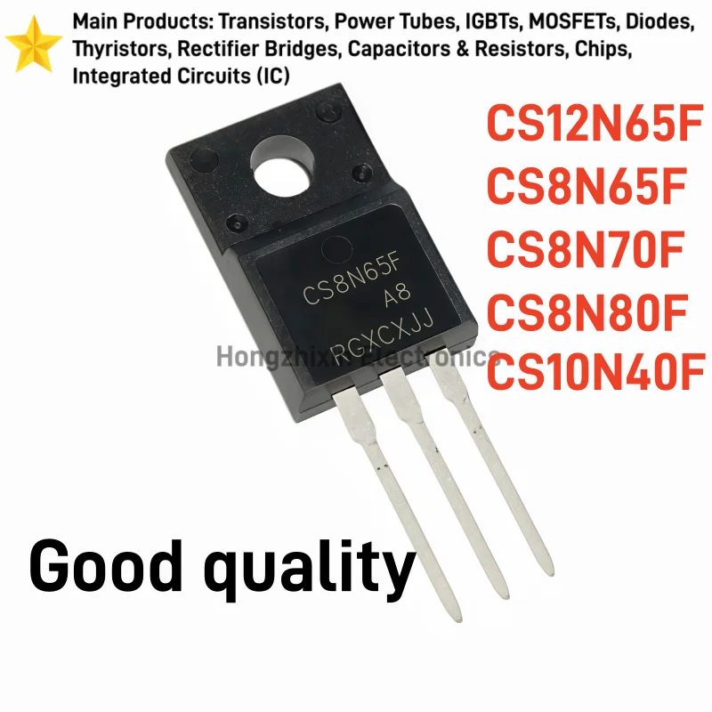 10PCS Good quality CS12N65F CS8N65F CS8N70F CS8N80F CS10N40F TO-220F N-Channel Power MOSFET Transistor Insulated Package