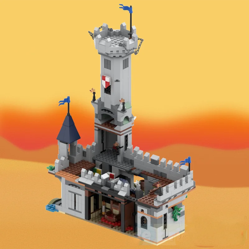 1055 pièces MOC architecture médiévale château sorcier tour modèle assemblage blocs de construction jouet cadeau d'anniversaire pour enfants