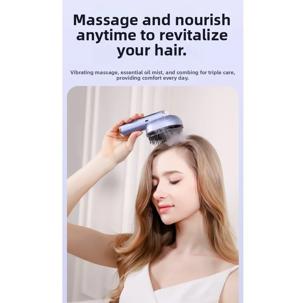 Multi-Function Red Light Spray Massage Comb Hair Care Portable Electric Spray Hair Brush Scalp Nourish Anti-Frizz Large Tank