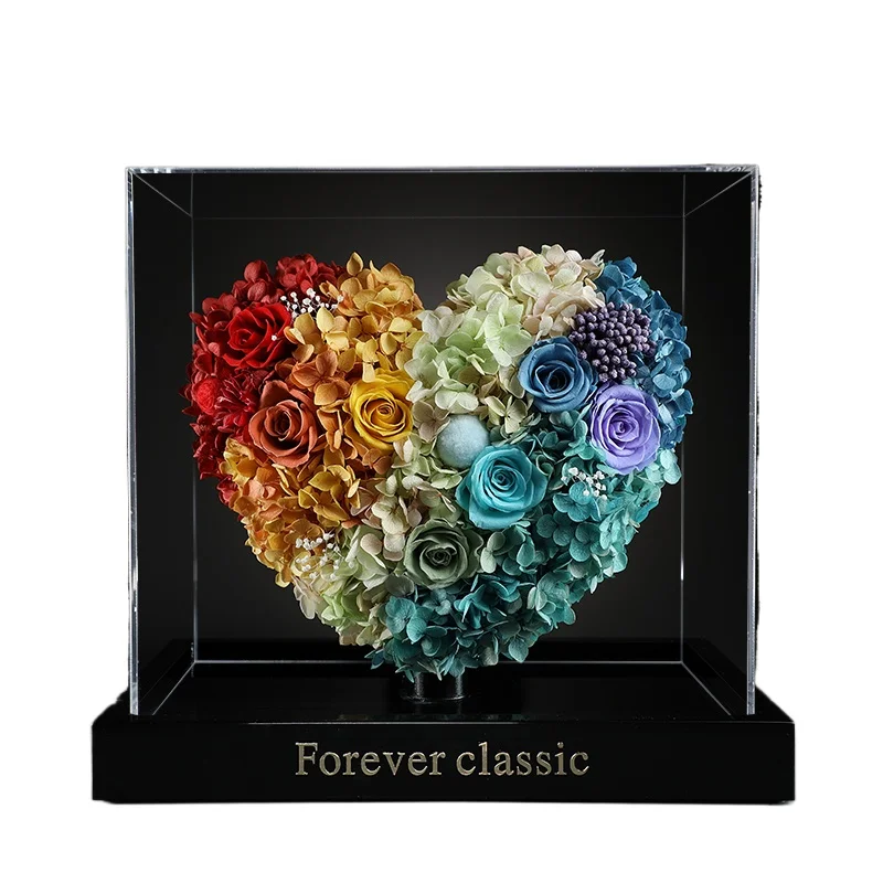 زهرة الورد الأبدية زهرة الحب الحقيقية زخرفة عالية الشعور