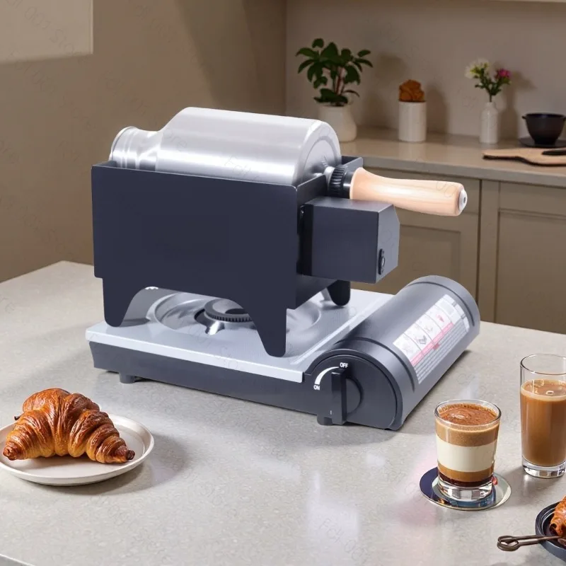 250g Drum Coffee Bean Roaster Machine Direct Fire Coffee Roasting Baker for Home Use