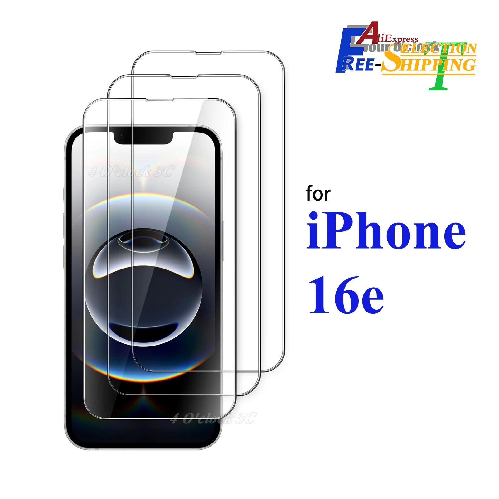 For iPhone 16e Screen Protector Tempered Glass Crystal Mica 9H HD Clear Transparent High Aluminum Anti Scratch