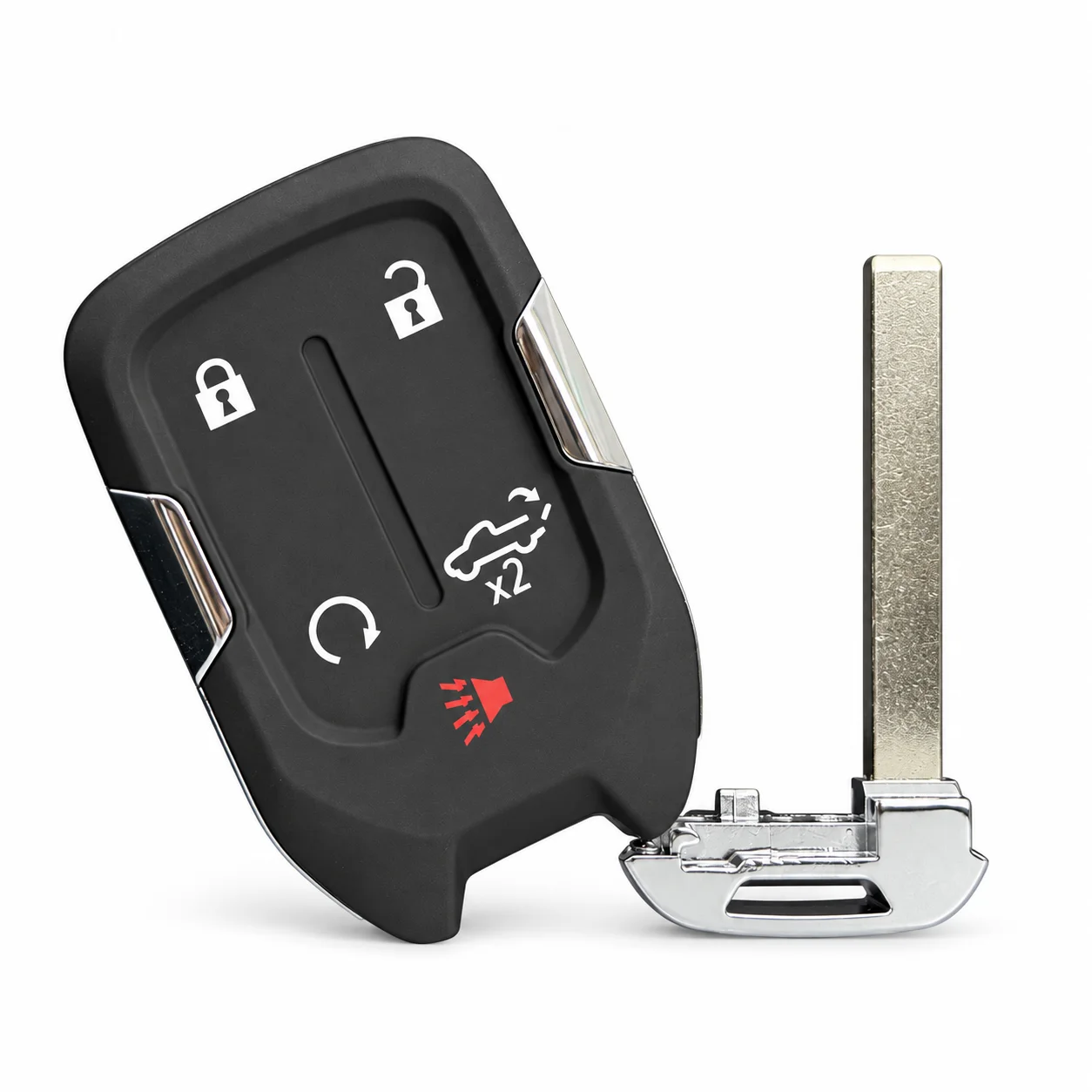 5-Button Key Fob Shell Replacement for Chevrolet Silverado 2019-2023 GMC Sierra 2019-2023 Keyless Entry Remote Case Housing Remote Start Power Tailgate Lock Unlock Panic Shell Only No Electronics