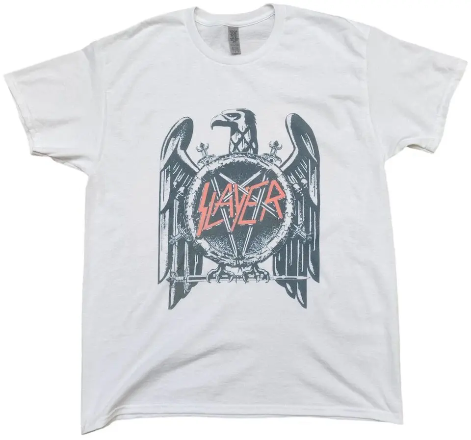 Punk Retro Top Slayer Eagle T-Shirt Heavy Metal Band Print Short Sleeve Rock Casual Top Print Crew Neck Street Wear Unisex