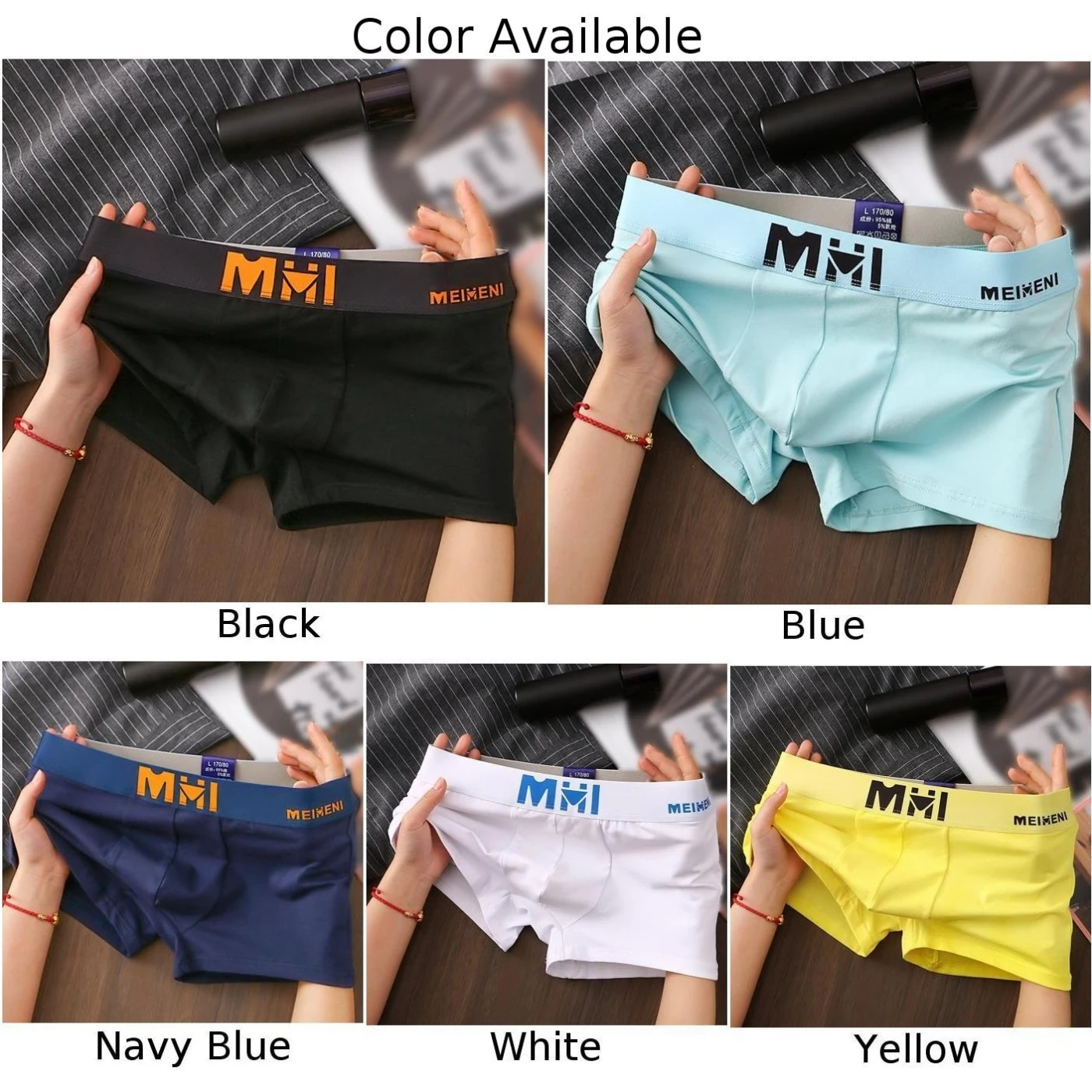 Mens Cotton Panties Breathable Words Print Shorts Underpants Man Bulge Pouch Briefs Trunks Briefs Stretch Underwear