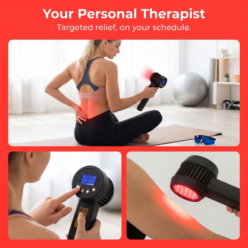 

Toponechoice Laser Pain Relief Device 3W Dual Wavelength 4 Power Levels Adjustable Modes for Home Use Pain Management