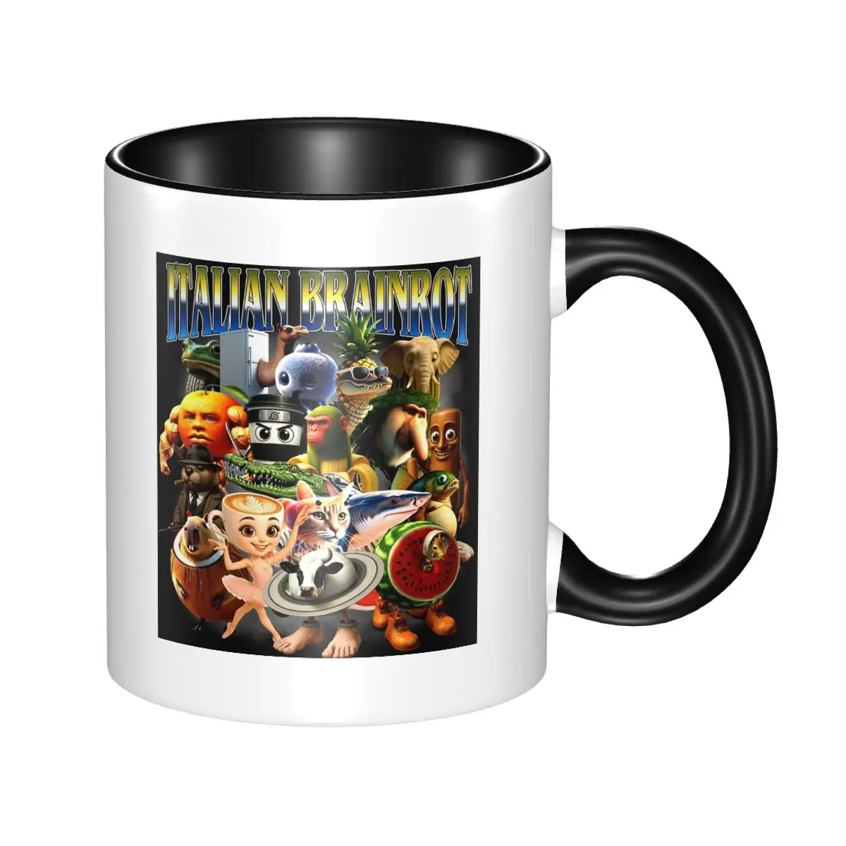 

Кавайная итальянская кружка Brainrot Meme, забавные керамические кофейные чашки, чайные кружки, чашка для молока, посуда для напитков, подарки для друзей