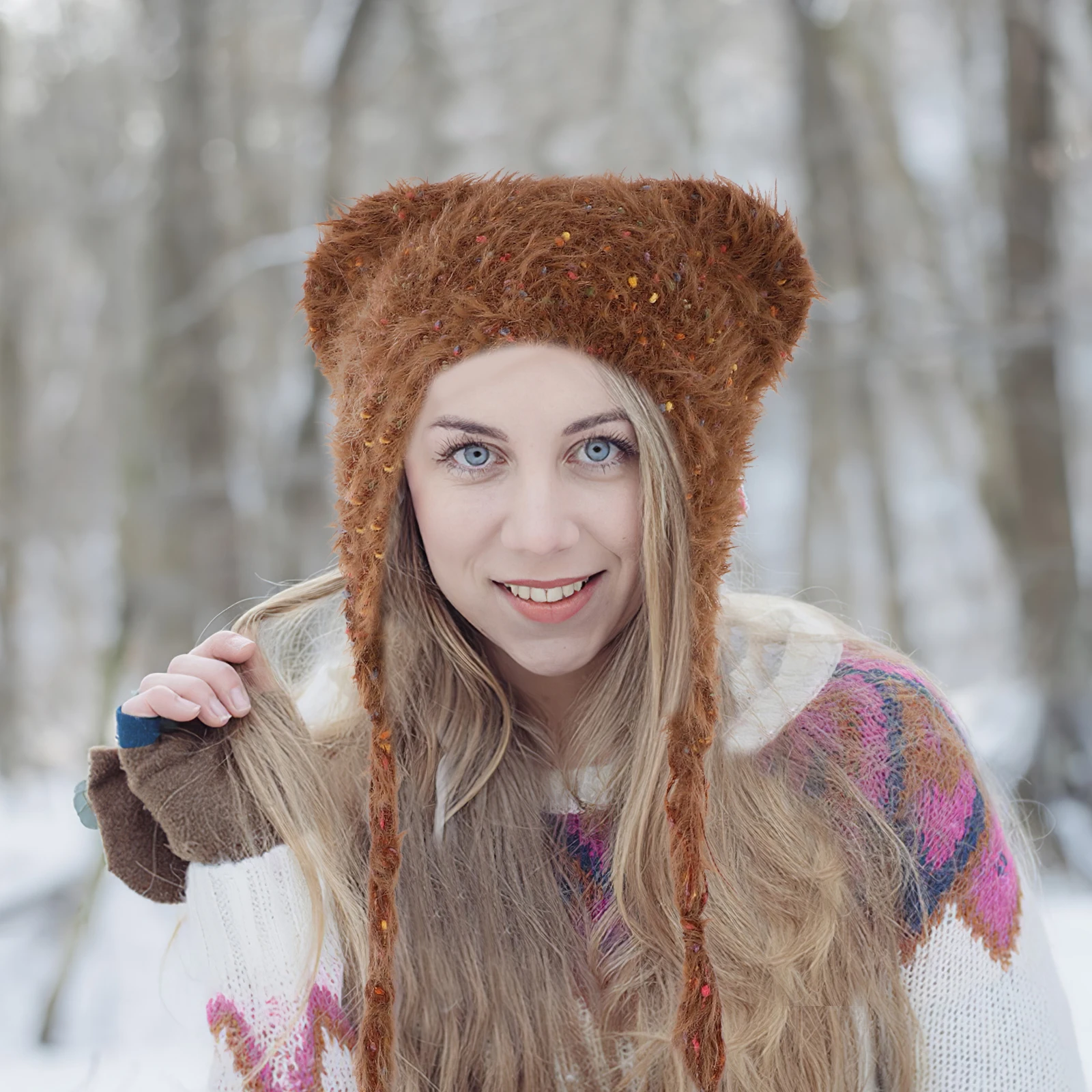 

Warm Wool Hat for Women Lightweight Elastic Breathable Thicken Acrylic Cap Winter Hats Comfortable WarmRed