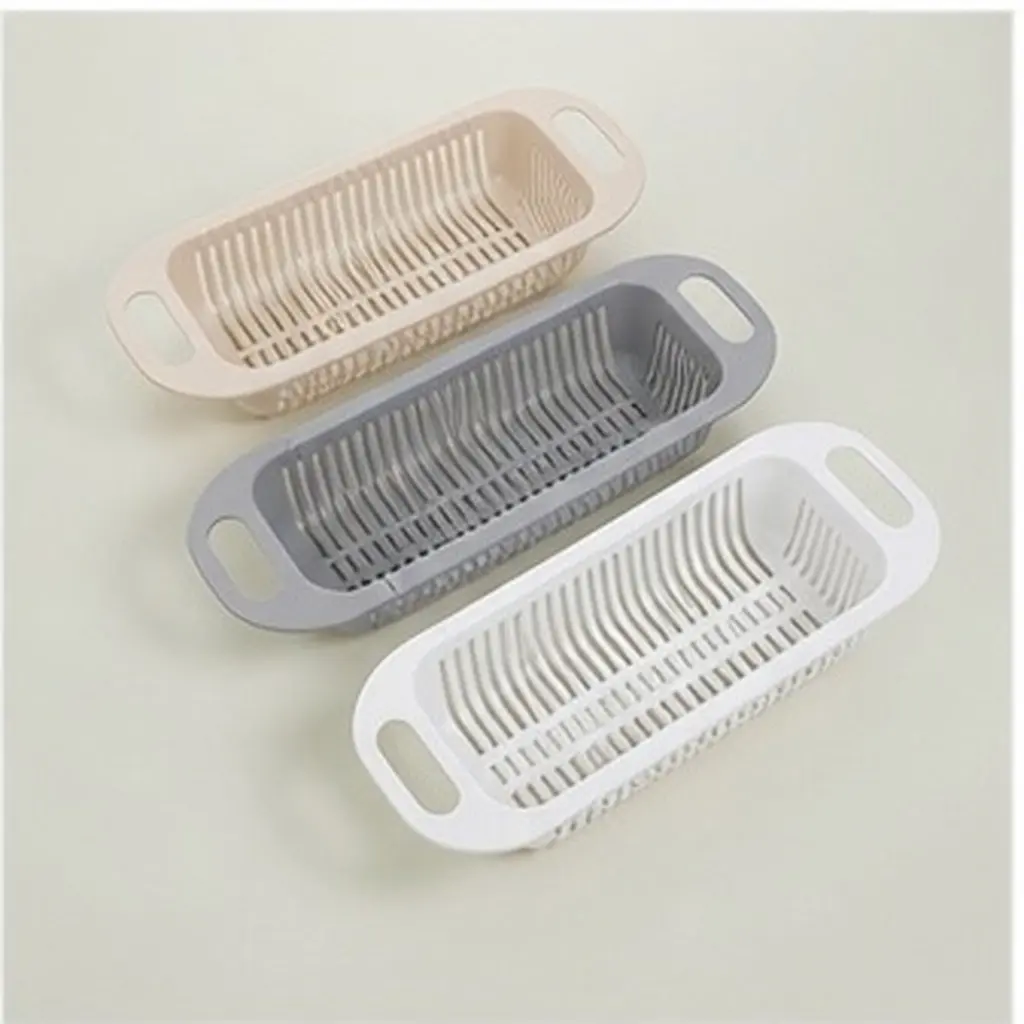 3pcs Retractable Sink Draining Basket Set – Extendable Colander Strainer for Kitchen Vegetable Fruit Washing & Drying