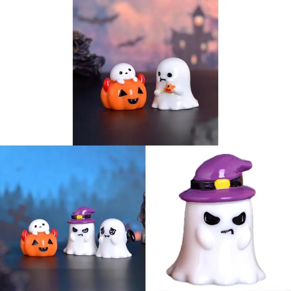 L43A Pumpkin Figurine Cartoon Halloween Decoration Festive Resin Ornament
