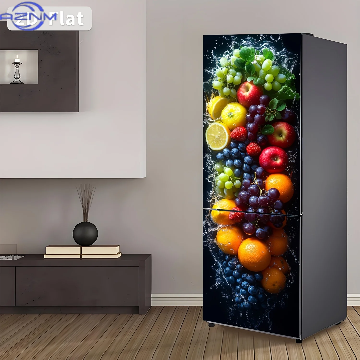 of a Fruit-Themed Fridge Sticker Measuring Made of Self-Adhesive Removable PVC Vinyl, Suitable for Cabinet view 6