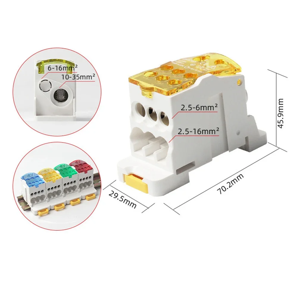 

80A ~ 500A Power Junction Box Distribution Terminal Block Connector DIN Rail One-input Multiple-output Branch Line Wire Connecto