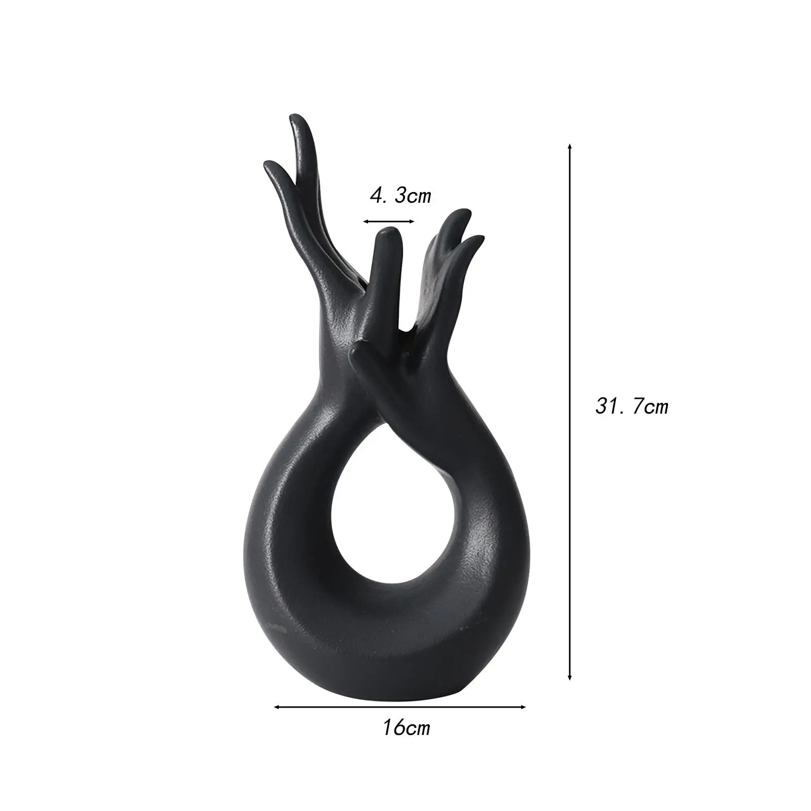 Ceramic Hand Flower Vase Modern Unique Flower Vase for Home Bedroom Desktop