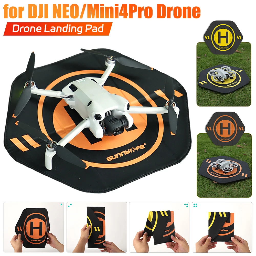 Посадочная площадка для дрона 35 см для DJI NEO/Mini4Pro, Универсальный складной посадочный коврик для дрона, двусторонние Аксессуары для планшетов