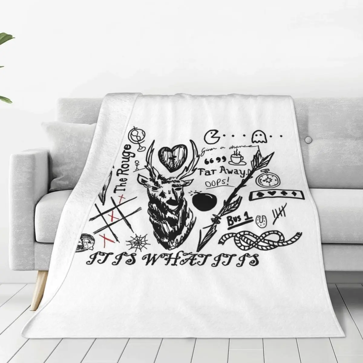 Lovely Tattoos Blanket Fleece Breathable Sofa Throw Blankets For Home Bedroom Office Throws Bedspread Quilt