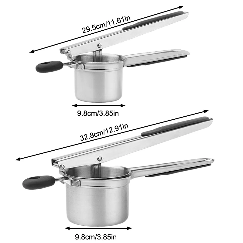 Stainless Steel Potato Ricer Manual Potato Masher With 3 Interchangeable Discs Fruit Juicer Lemon Squeezer