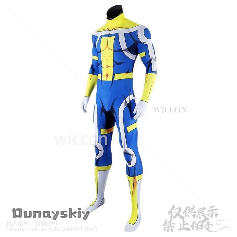 Костюм для косплея Immortal Anime Invincibleee, синий, желтый комбинезон, боди, сексуальная униформа, боевой костюм героя, униформа для девочек