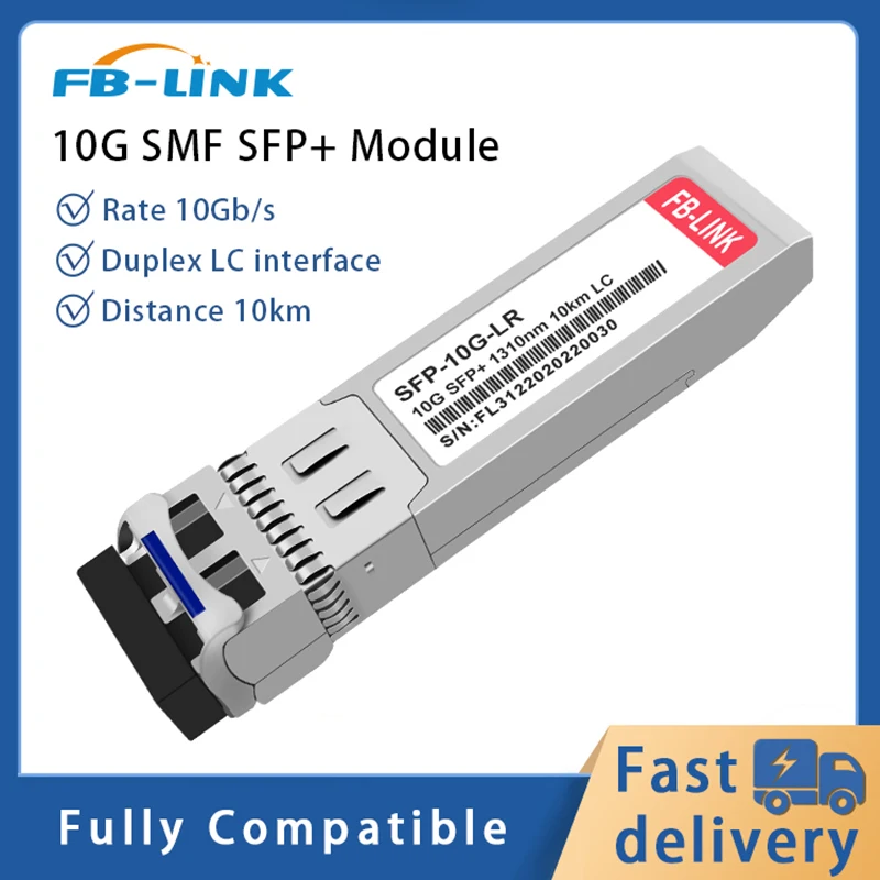 10G LR 1310nm 10KM SFP + modul optik serat Singlemode DDM kompatibel dengan Cisco Mikrotik ubiquiti Mellanox switch