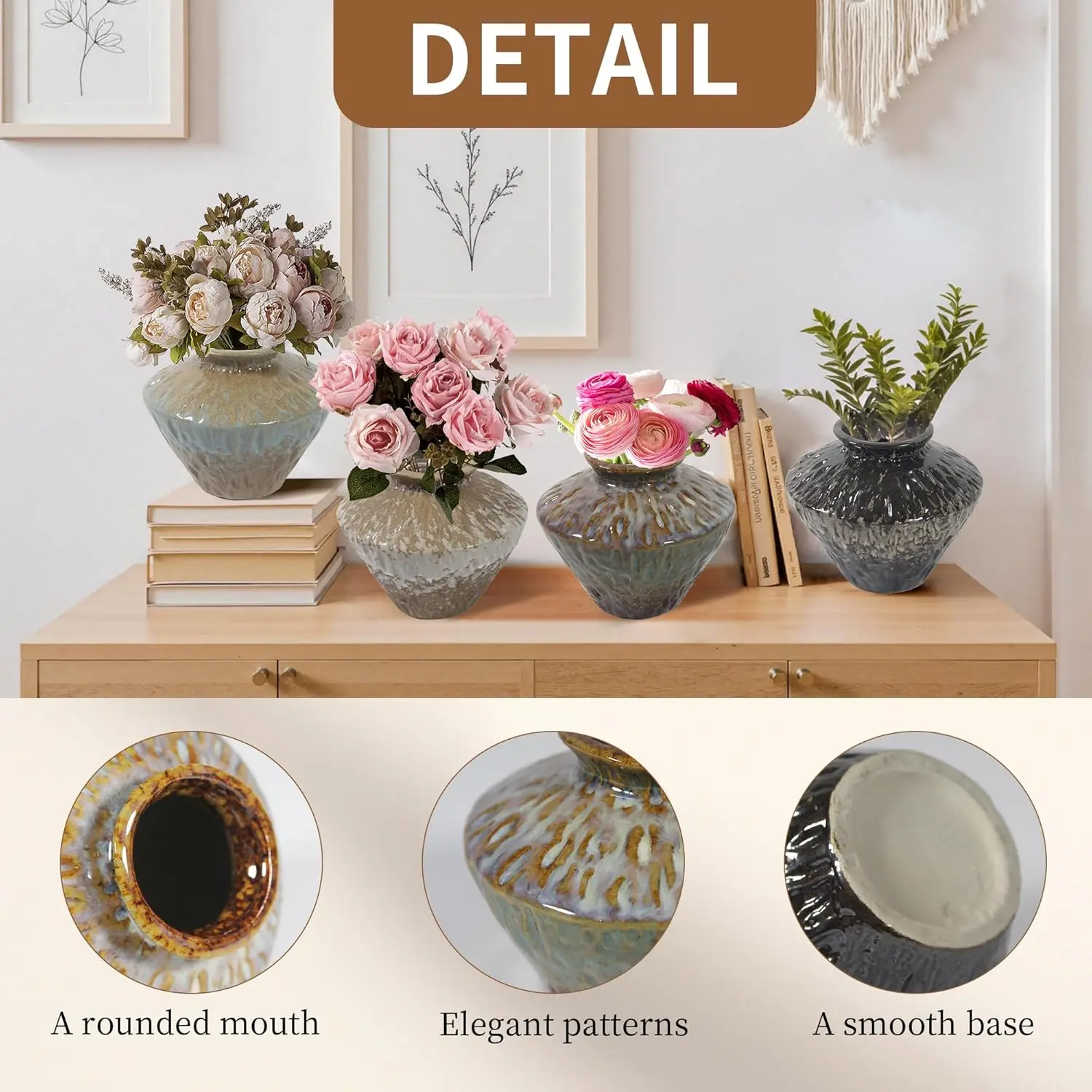 Japanese Zen Ceramic Vase Retro Make Old Style Coarse Pottery Flower Arrangement for Living Room Hotel Desktop Home Decoration