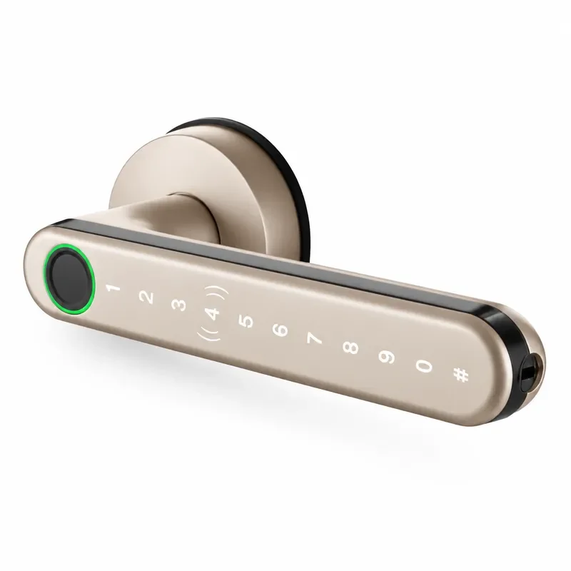 Smart Handle Lock Fingerprint Password IC Card Unlocking for Indoor Office Bluetooth Remote Temporary Password Electronic