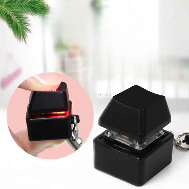 Keychain Necklace LED Lamp Decompression Fingertip Button Mechanical Keyboard Key Cap Pendant Antistress Toy Stress Relief Toy