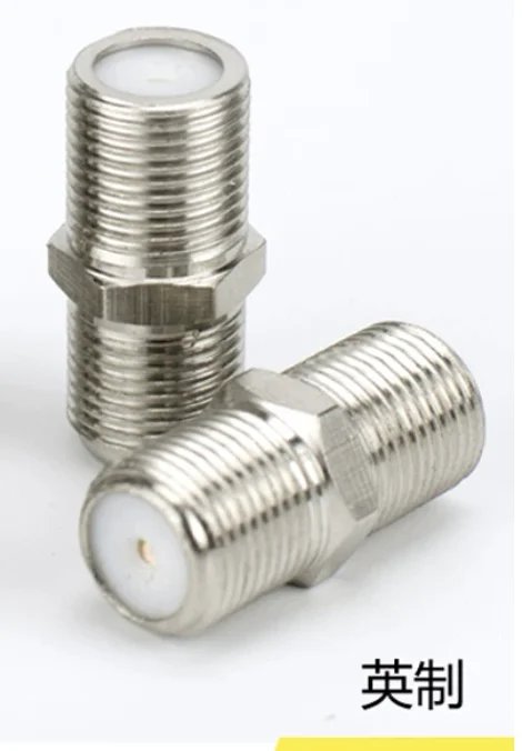 Full copper TV female to female direct connector, cable TV metric and imperial docking, f-head double extension cable