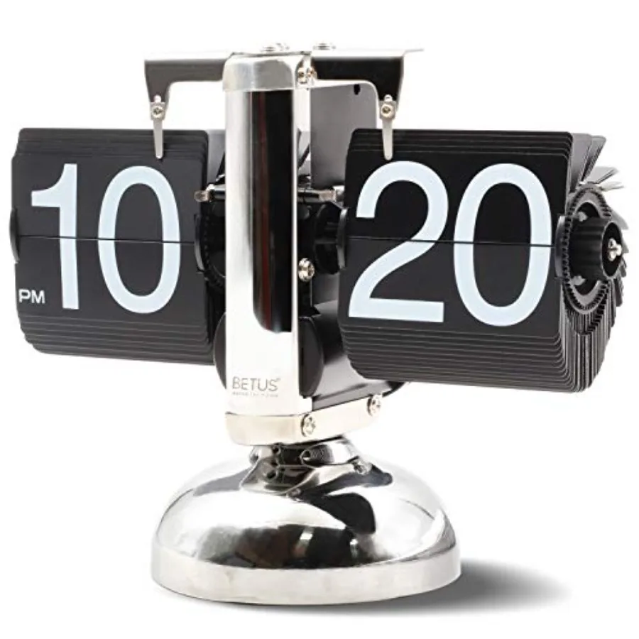 

Flip Desk Clock - Mechanical Retro Style -Digital Display Battery Powered - Home and Office Décor 8 x 6.5 x 3 Inch