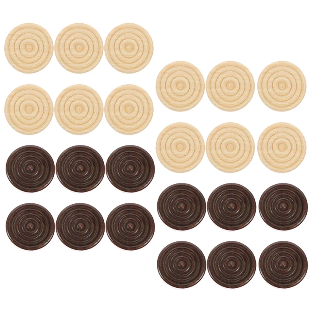 72 Pcs Checkers Accessories Wood Chess Replace Replacement Wooden Backgammon Game Accessory