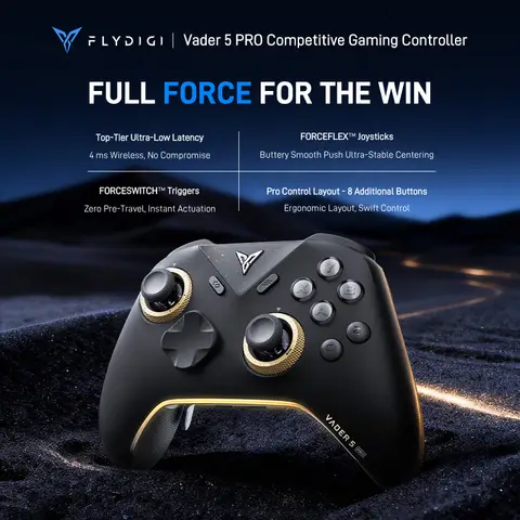 Flydigi Vader 5 Pro V2 Global Version Wireless Bluetooth Gamepad for PC NS Mobile + 2nd Gen Phone Holder | Phone User Optimized