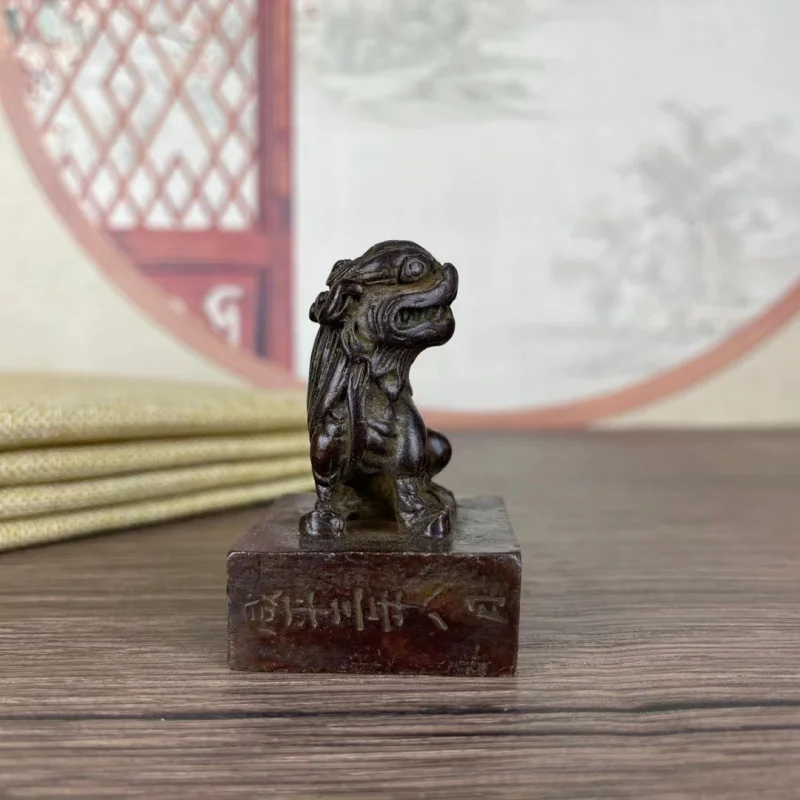 Antique Copper Lion Seal Ornament, Items, Vintage Goods, Genuine Old Copperware, Guaranteed Authentic, Collectible