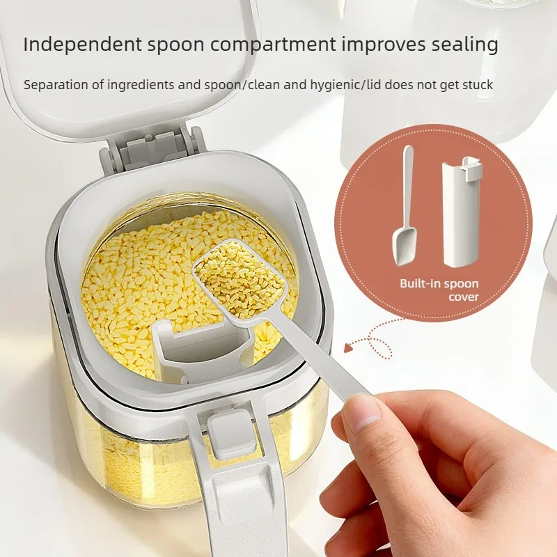Household Seasoning Can Bottle Kitchen Seasoning Bottle Sealed Salt Jar Cumin Glass Seasoning Box Moisture-proof Seasoning  Box