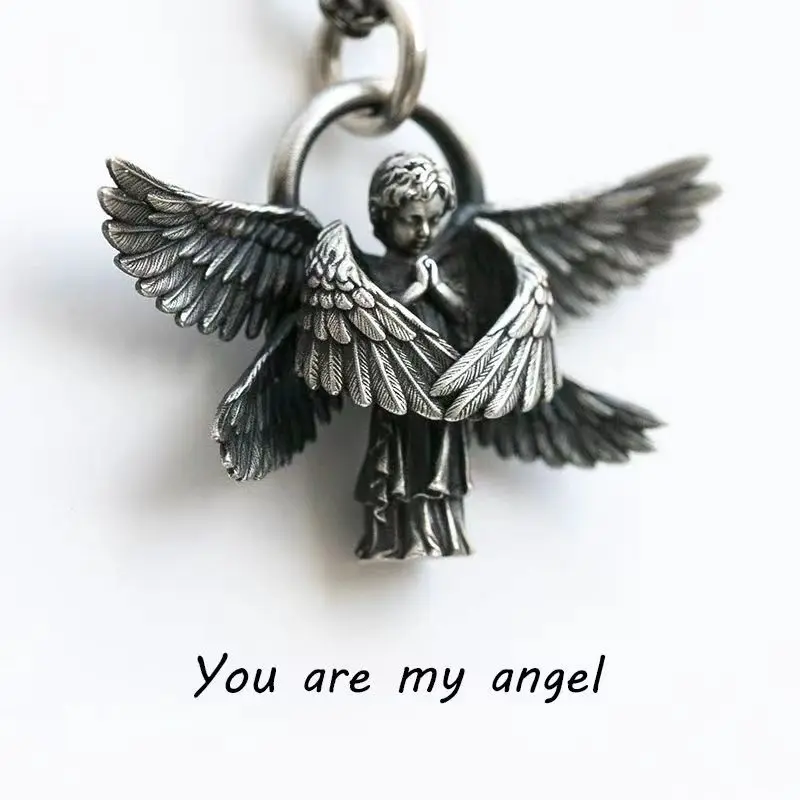 

Creative design of angel shaped sterling silver pendant for handsome men's and women's necklaces