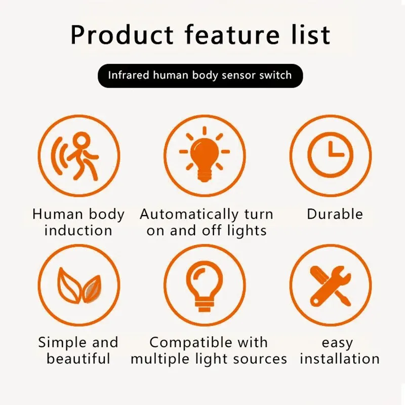 AC/DC24-265V PIR Infrared Motion Sensor Switch Adjustable Human Body Detector Ceiling Installation Embedded Smart Light Switches