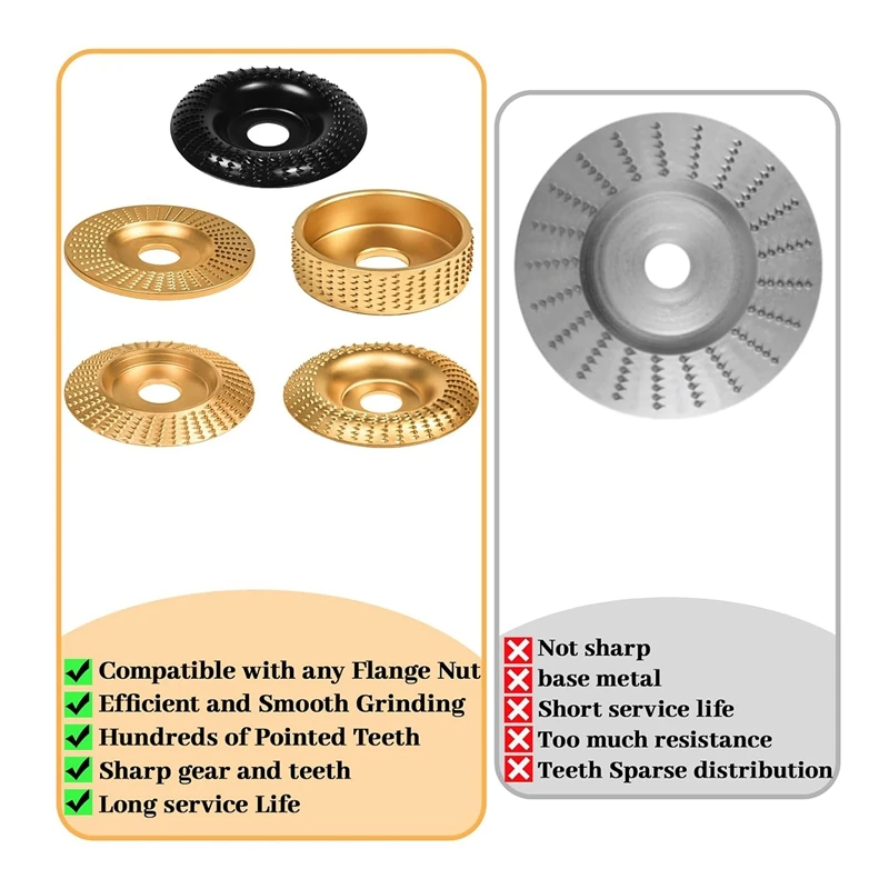 11 шт. диск для резьбы по дереву, шлифовальный диск по дереву, металл для угловой шлифовальной машины 4 дюйма или 4 1/2 дюйма