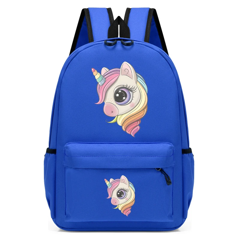 Mochila escolar con estampado de caballos de dibujos animados para niños, bolso escolar de animales de Anime, mochila de regreso a la escuela, bolsas de guardería Kawaii