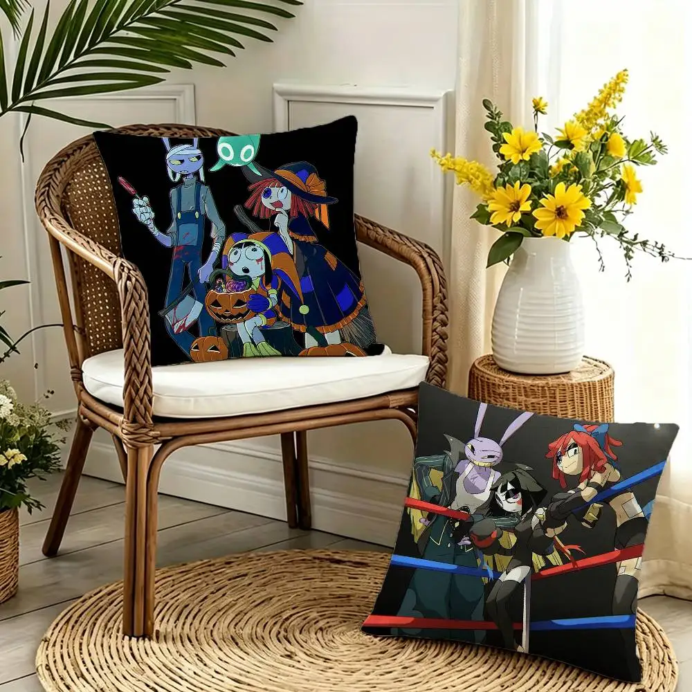 

Pomni Jax and Ragatha Pillow Case for Sofa Living Room Home office Decor Protective Cover