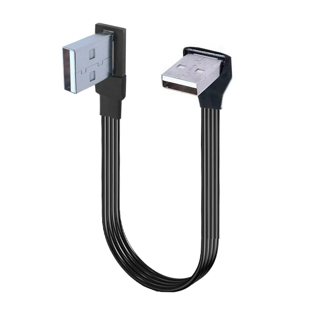 Cable adaptador de extensión Super plano y flexible, USB 2,0 A macho A hembra, 90 en ángulo, macho A hembra, derecho, Izquierdo, abajo, arriba, 3M