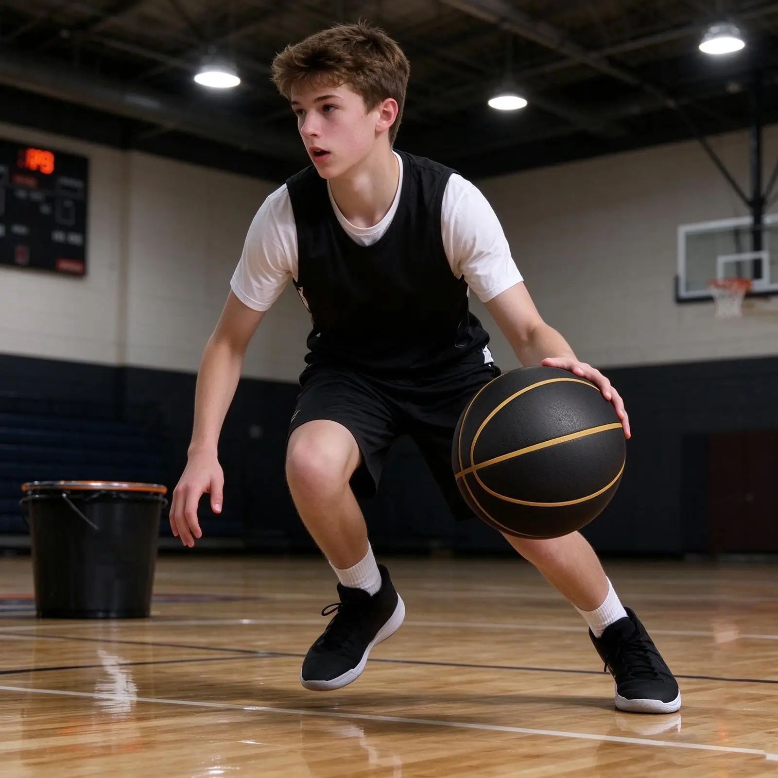 Quiet Basketball Size 5 Soft PU Foam Weighted Dribbling Ball Soft Indoor Basketball For Kids Teens Dribbling Passing Training