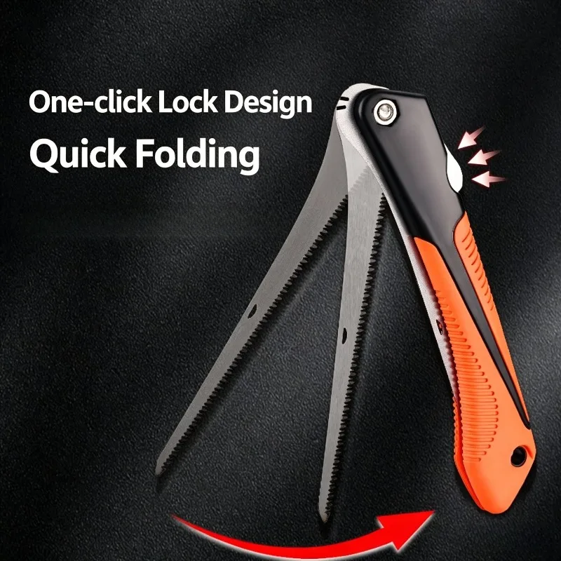 Folding Pruning Saw Triple Ground Teeth Alloy Steel Hand Saw Portable Pocket Saw for Gardening Camping Wood Cutting Hand Tools