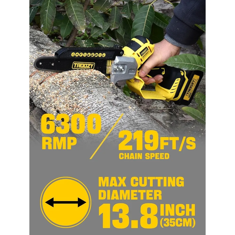 منشار عمود لاسلكي 8 بوصة، منشار كهربائي 2 في 1 مع بطارية 4.0 أمبير في الساعة، ماكينة تشذيب شجرة كهربائية وقاطع فرع مع عمود قابل للتمديد