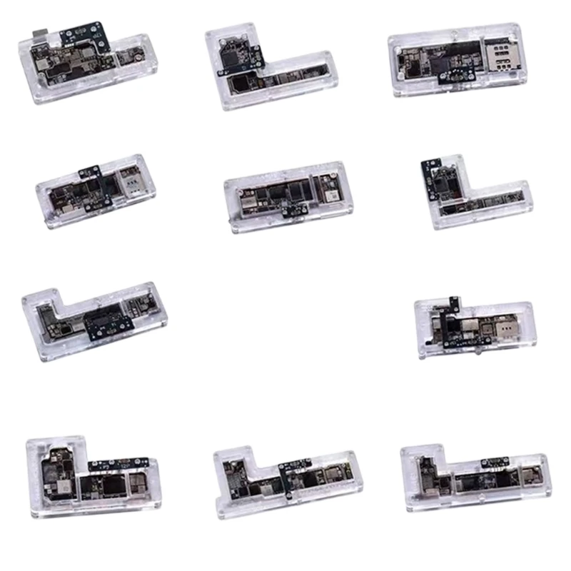 Phone Board Diagnostic Fixture for Phone 12-17 Repair Station Service, Clear Baseband Holder for Circuit Inspection and F19E