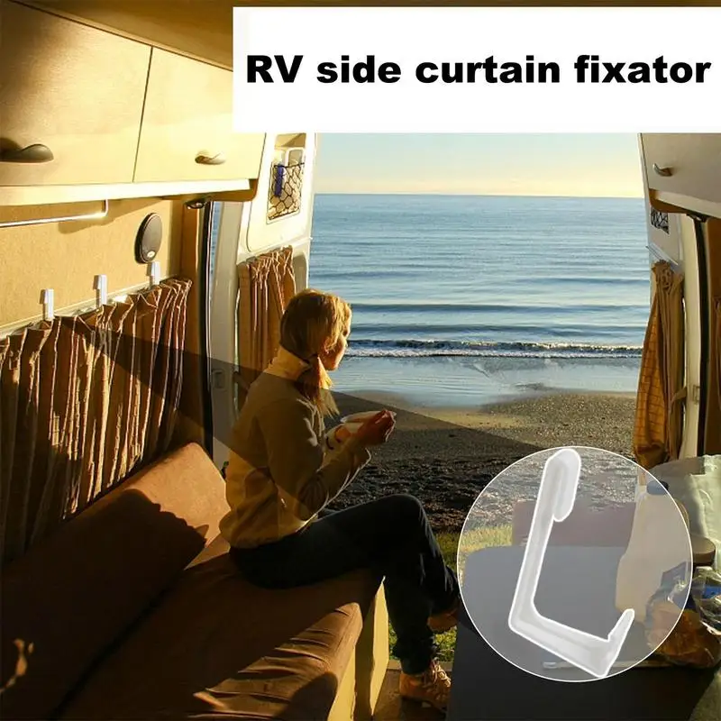 Clips para cortinas RV, Clip de sujeción interior para ventana, soporte lateral seguro